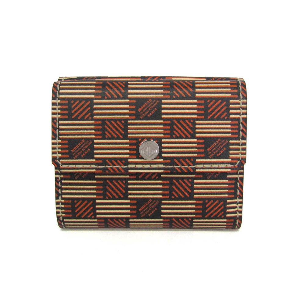 Moreau Men,Women Leather Wallet (tri-fold) Beige,Brown